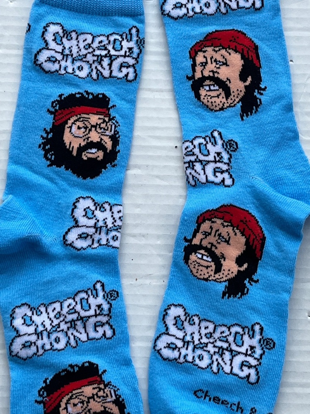 Cheech & Chong Blue Graphic Crew Socks - Picture 3 of 7